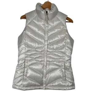 The North Face 550 Puffer Vest Womens White Down Insulated Zip Up - Small